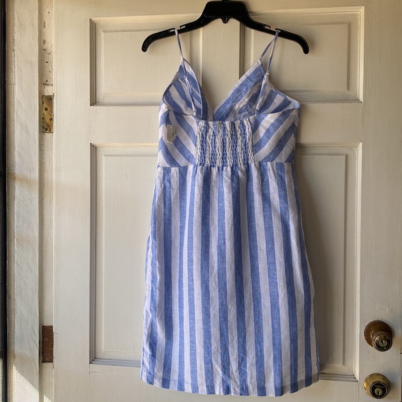 Daisies Blue White Striped Button Down Dress Size S - Picture 2 of 7